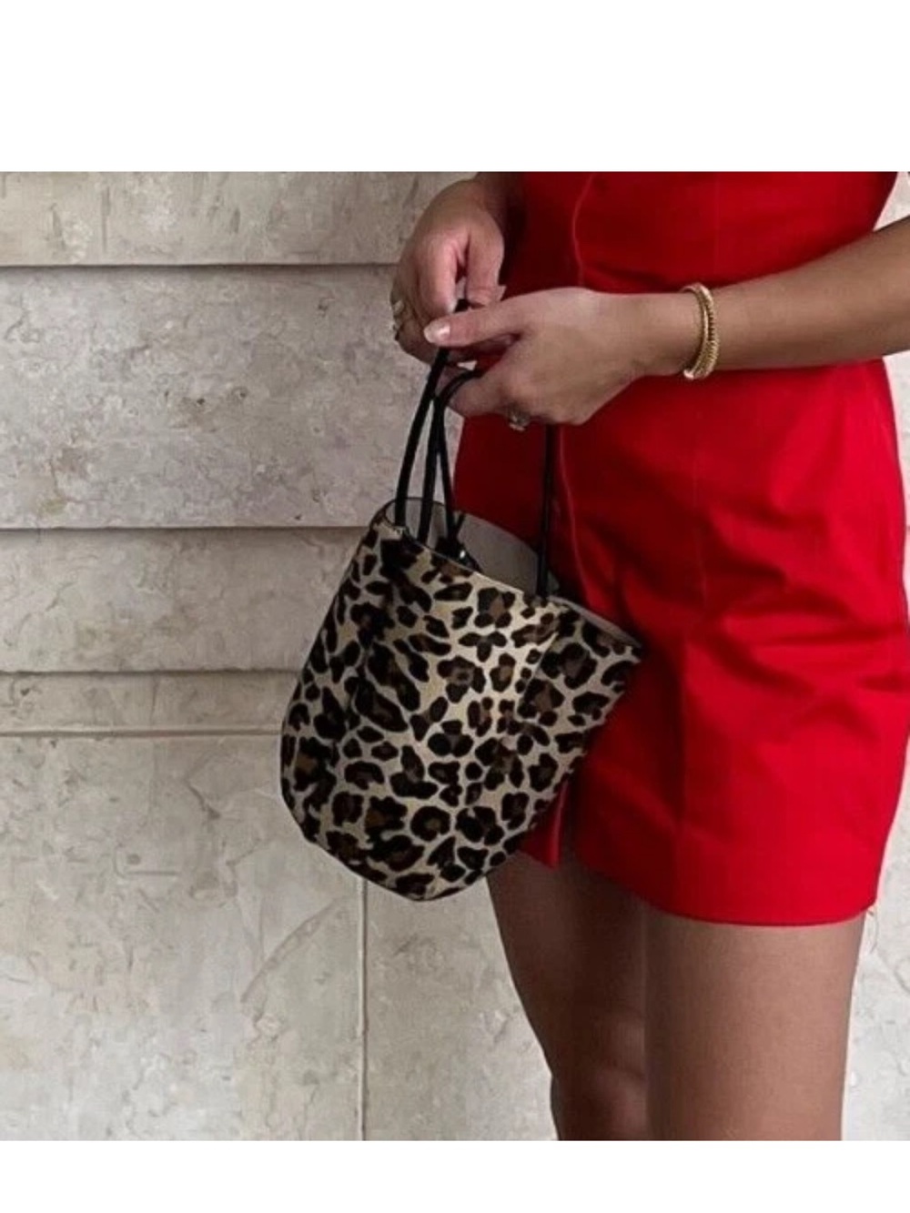 ZARA Animal Print Leather Mini Bucket Bag - Picture 13 of 13